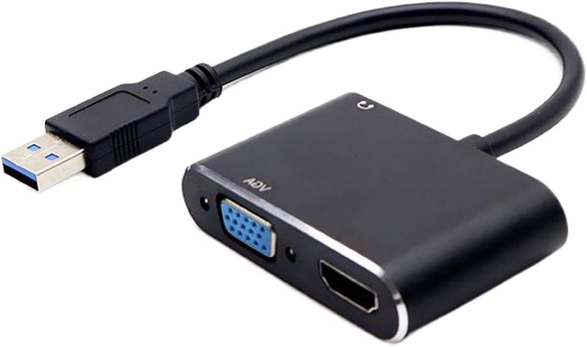 USB naar HD Adapter - Kabel Converter - Scherm Uitbreiden - Plug en Play - 1080P Full HD - Zwart — afbeelding 1
