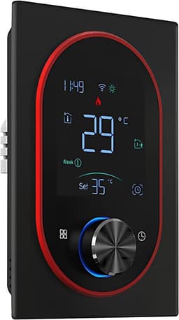 Slimme Thermostaat - Wandthermostaat - Verwarming Regelen - Wifi App Bediening - 5A/16A - Zwart — thumbnail 1