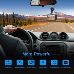Dashcam voor auto - Zwart - 3 Inch IPS Scherm - 1080P Full HD Groothoekcamera met Nachtzicht - Veiligheid op de Weg — thumbnail 2