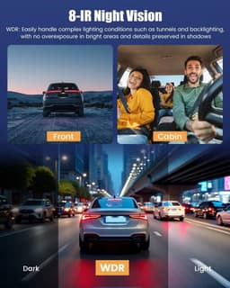 Dashcam voor auto - Zwart - 3 inch IPS-scherm - 1080P HD dubbele camera met nachtzicht en G-sensor - Voor alle voertuigen — thumbnail 3