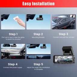Dashcam auto camera 4K + 2K - dual display IPS 3 inch - met app en wifi - veilig autorijden - ShopVlot — thumbnail 4