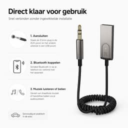 Carkit Transmitter Bluetooth USB – Auto USB naar AUX Bluetooth Ontvanger – AUX BT Adapter - Audio Adapter naar 3.5mm Jack — thumbnail 4