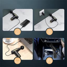 Massagepistool Met LCD-Display 4 Massagekoppen En 6 Snelheidsniveaus - 800 mAh Batterij 25-30 Minuten Gebruiksduur - Geluidsarm Draagbaar - Voor Benen Rug Schouders En Voeten — thumbnail 4