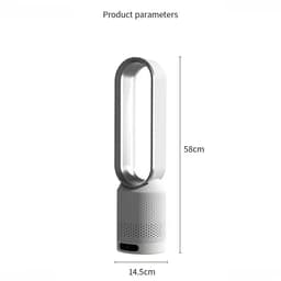 Jently ventilator - bladloze ventilator - lucht-torenventilator - staande ventilator - koelende lucht - 20 inch - met afstandsbediening - zilver — thumbnail 1