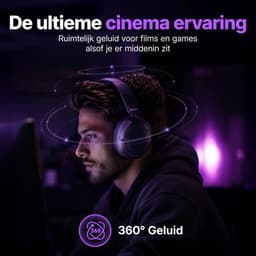 Fitbeats E30 Pro Draadloze Over-Ear Koptelefoon - Met Active Noise Cancelling (ANC) - 135 Uur Batterijduur & 360° Ruimtelijk Geluid - Luxe Comfort & App-Bediening - Zwart — thumbnail 3