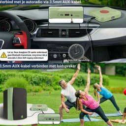 Draagbare Bluetooth-cd-speler met USB-C-snelladen – Ultradun en compact – Ondersteunt MP3/WMA-formaten – Geschikt voor zowel reizen als thuisgebruik – Groen — thumbnail 3