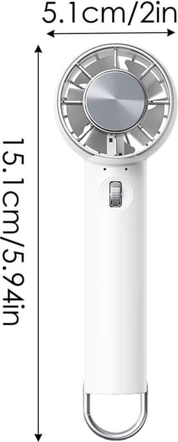 Draagbare ventilator, koelapparaat met ijskompres voor reizen, persoonlijke ventilator voor buiten, voor thuis, camping, rugzakreizen, wandelen, picknick, slaapzalen - wit — thumbnail 5