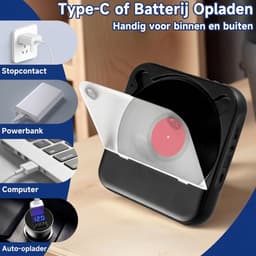 Draagbare Bluetooth-cd-speler met USB-C-snelladen – Ultradun en compact – Ondersteunt MP3/WMA-formaten – Geschikt voor zowel reizen als thuisgebruik – Zwart — thumbnail 5