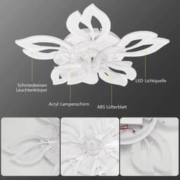 House Of Atelier - Plafondventilator met verlichting - Ventilatorlamp - Afstandbediening - 6 Standen - Dimbaar - 68 cm - Wit — thumbnail 3