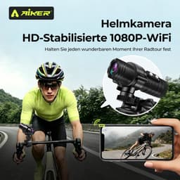 SnelShoppen - AIKER Dashcam Motorfiets - Verbeterde WiFi Motorcamera 1080p HD, 120° Groothoek, Waterdicht IP66, Lange Batterijduur, Automatische Nivea — thumbnail 5