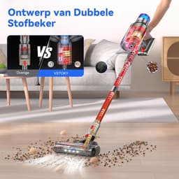 Draadloze Steelstofzuiger 600W - 58kPa - 4 Standen - LED Display - Voor Huisdierharen, Tapijt & Auto — thumbnail 3