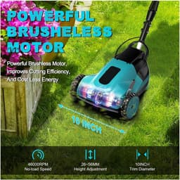 Elektrische Grasmaaier - Draadloze Trimmer - Tuinonderhoud - Borstelloze Motor - 21 cm Snijdiameter - One Color — thumbnail 2