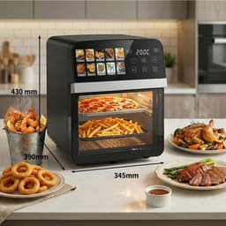 M-Goods - Airfryer XXL 10L - Heteluchtfriteuse - Digitale Air Fryer - 11 Kookprogramma’s - 1800W - Zonder Olie — thumbnail 2