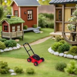 Dailygoods- Miniatuur Grasmaaier - Realistisch Tuingereedschap - Poppenhuisdecoratie - Micro Landschapsaccessoire - Compact en Aanpasbaar - Gedetailleerd Figuur — thumbnail 3