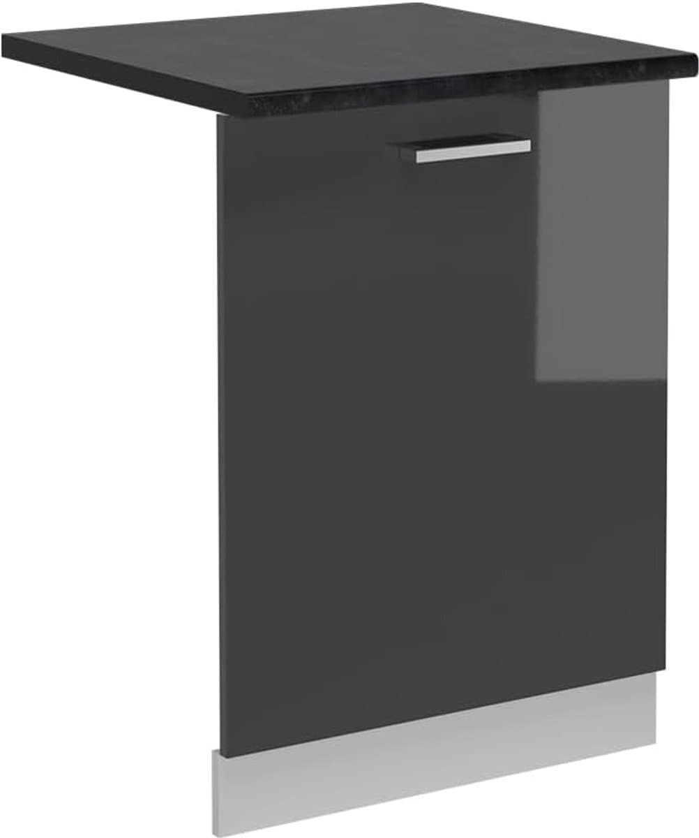 Vaatwasserpaneel - Keukenfront - Keuken Integreren - Hoogglans Afwerking - 60 cm - Antraciet — afbeelding 1