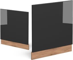 Keukenfront Vaatwasser - Vaatwasserpaneel Keukendeur - Keukenrenovatie - Aanpasbaar Ontwerp - 60 cm Breed - Antraciet Hoogglans — thumbnail 5