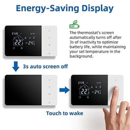Wifi Thermostaat - Slimme Regelaar - Temperatuur Beheer - App en Spraakbediening - 5-60°C - Zwart Wit — thumbnail 5