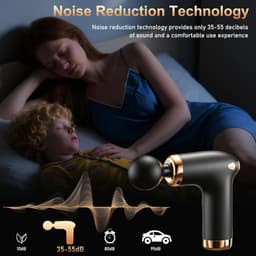 Massagepistool - Spierapparaat - Spierontspanning - Stille Motor - 19 x 16 cm - Zwart — thumbnail 3