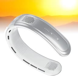 Draagbare nekventilator - USB oplaadbaar, tien keer sterker, koude nekventilator, geschikt voor buitensporten, woon-werkverkeer en reizen, kantoor, studie en persoonlijke - (Wit) — thumbnail 4