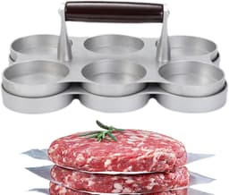 Vlees Patty Maker - Hamburger Pers - Perfecte Burgers Maken - 6 Kleine Roosters - 22.3x14.8x8.5cm — thumbnail 1