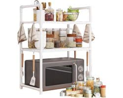 Magnetron Standaard - Keukenrek - Keuken Organiseren - In Hoogte Verstelbaar - 29 cm Breed - Wit