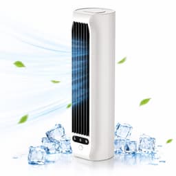 Tafelventilator Wit - Tower Fan - Mini Ventilator - Air Cooler Desktop - USB Ventilator - Stille Koelventilator - Met Telefoonhouder - 3 Snelheden — thumbnail 1