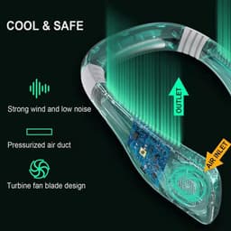 Nekventilator airconditioner, nekventilator draagbare ventilator om de nek | Handsfree nekventilator voor persoonlijke koeling, lezen, sporten, werken, kamperen, wandelen, vissen - roze — thumbnail 3