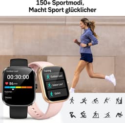 Sytifro Smartwatch Dames & Heren met Bluetooth Bellen - horloge 1.83 Inch HD Scherm - Hartslagmeter - Slaapmonitor - Stappenteller - IP68 Waterdicht - Geschikt voor iOS & Android - Zwart — thumbnail 5