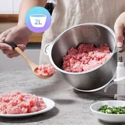 Elektrische Vleesmolen - 500W - Foodprocessor - Hakmolen - 2L RVS Keukenmachine - 2 Snelheden - voor Vlees - Noten en Groenten - Eenvoudig Schoon te Maken - Standaard — thumbnail 4