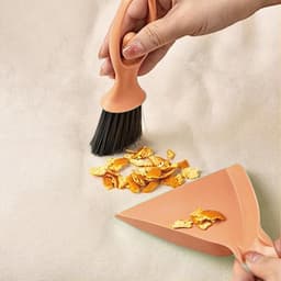 Handveger en veegschep - Mini bezem set - Snel opruimen - Stevig PP materiaal - 24 x 12 cm - Grijs — thumbnail 5
