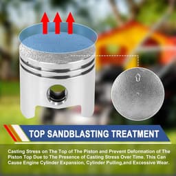 SnelShoppen - Piston Set voor Bosmaaier 40 mm - Set voor Grasmaaier en Bosmaaier - 43 cc Piston Set met Ringen - Duurzaam en Ruimtebesparend — thumbnail 4