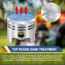 SnelShoppen - Brush Cutter Set 44mm Piston Set voor Grasmaaier en Bosmaaier - 49cc Piston Set met Ringen voor Motoren - Ideaal voor Tuinonderhoud — thumbnail 4