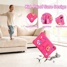 SnelShoppen - 8 Inch Kids Tablet 128GB Android 11.0 met 6GB RAM, Parental Control, 4000mAh, Bluetooth, WiFi, Onderwijs Tablet in Roze, Perfect voor Ki — thumbnail 3