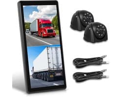 SnelShoppen - Mirror Dashcam met 2 Achteruitkijkcamera's, Truck Achteruitkijkspiegel met Verticale Scherm, 10.36 Inch Touchscreen Monitor met BSD Syst