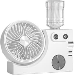 Mistventilator - Vernevelaar Ventilator - Persoonlijke Koeling - Dubbele Nozzles - 21.7 cm - Wit — thumbnail 1