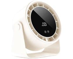 Stille Bureauventilator - Persoonlijke Tafelventilator - Persoonlijk Comfort - Draadloos en Draagbaar - 17.3 x 8.8 x 8.8 cm - Wit