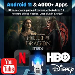 SnelShoppen - Portable Mini Projector Android 11, 4K & 1080p Full HD, WiFi 6, Bluetooth 5.2, Car Keystone, 180° Rotatie, 160 ANSI Lumens, Tot 200" Bee — thumbnail 2