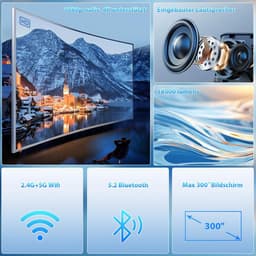 SnelShoppen - High-Performance Projector 2025, 4K Compatibel, Full HD 1080P, 20.000 Lumens, WiFi & Bluetooth, Geschikt voor Switch en PS5, Ideaal voor — thumbnail 5