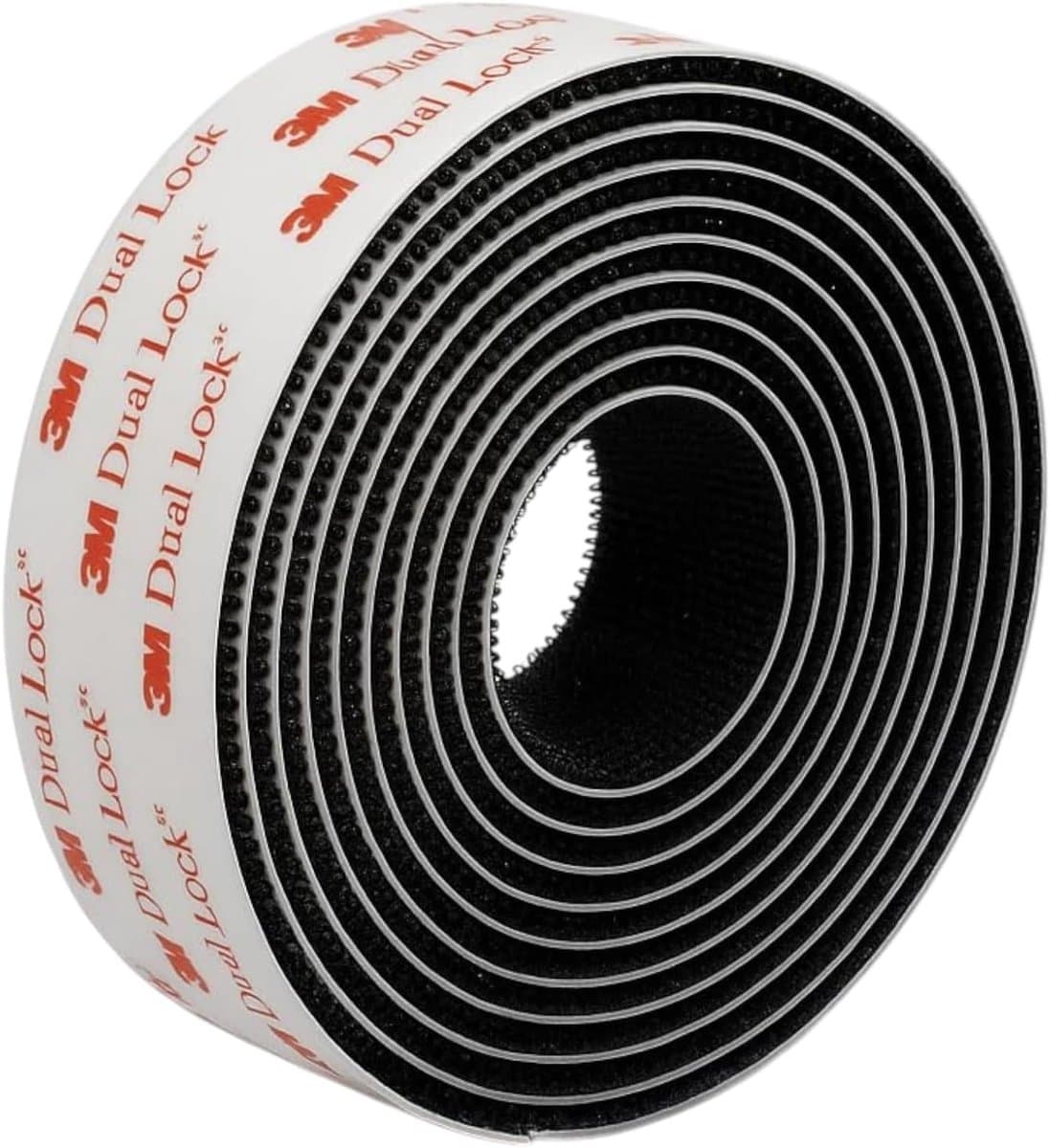 SnelShoppen - Zelfklevende Strip SJ3550-1 met Sterke Hechting en Druksluiting voor Auto, Dashcam, Toegangsbadge Houder en DIY (25.4mm x 2m) Zwart — afbeelding 1