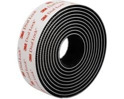 SnelShoppen - Zelfklevende Strip SJ3550-1 met Sterke Hechting en Druksluiting voor Auto, Dashcam, Toegangsbadge Houder en DIY (25.4mm x 2m) Zwart