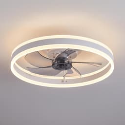 LED-plafondventilator met verlichting- platte plafondventilator met verlichting- 6 snelheden en omkeerbare windrichting voor alle seizoenen- dimbare LED- 40 cm — thumbnail 4