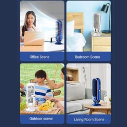 Bureau Torenventilator - Wit - 5 Snelheden - Ultra Stil 22dB - USB Voeding - Turbo Luchtstroom - Afneembare Bladen - Draagbaar - Geschikt voor Kantoor - Slaapkamer en Buiten — thumbnail 4