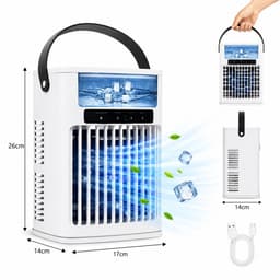 HomeGoodies - Airco - Aircooler - Mini airconditioner - Draagbaar - 7 Kleuren Nachtlamp - Voor Slaapkamer, Kantoor & Camper — thumbnail 5