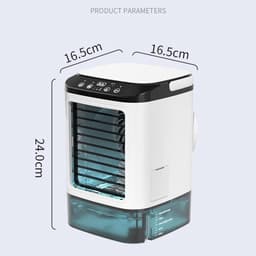 Luchtkoeler - Draagbare airconditioner - Persoonlijke koeler - Met 2 vernevelingsstanden en verlichting in 7 kleuren en 3 snelheden - 900 ml watertank - Met handvat - Voor thuis kamer of kantoor — thumbnail 2