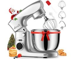 Keukenmachine - Deegmachine Mixer - Bakken Ingrediënten Mengen - Krachtige 1500W Motor - 5.5L Kom - Zilver