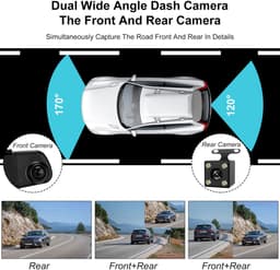 SnelShoppen - Podazz Dashcam Spiegel Voor en Achter, Full HD 1080P, 4,3 Inch, G-sensor, Auto Camera voor Veiligheid en Registratie — thumbnail 2