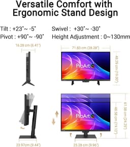 ASUS ProArt Display PA32USD - 44 OLED Grafisch Design Monitor - 99% DCI-P3, ΔE < 1, 240Hz, Self / Auto Calibration - USB-C 96W - Thunderbolt 4 - USB Hub - Dual 12G-SDI - 32 Inch — thumbnail 5