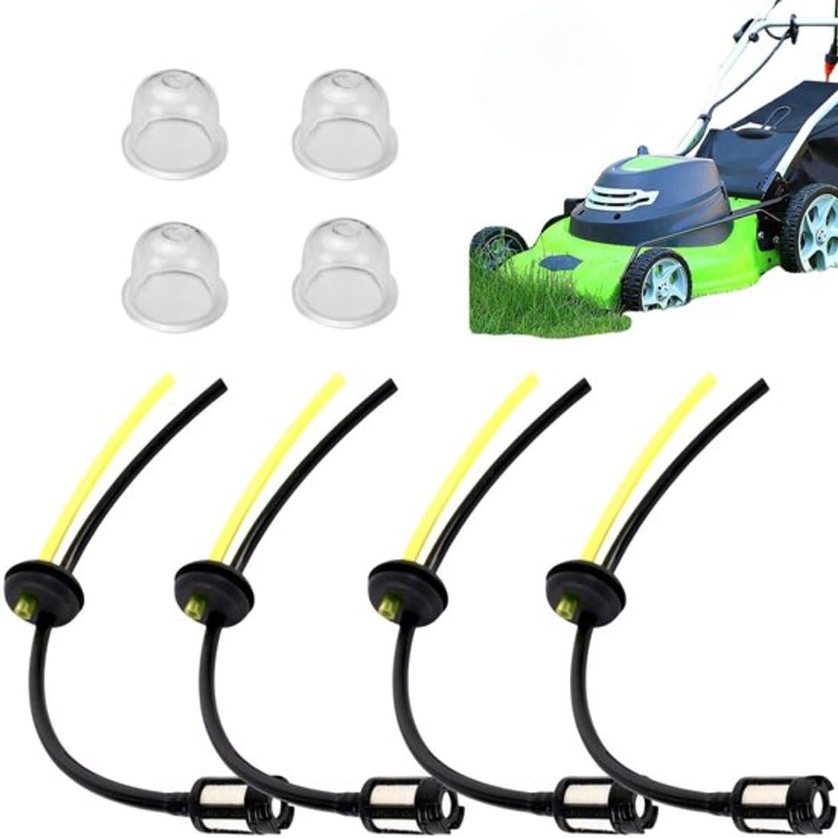 Brandstoffilter Set 4 Stuks - Brandstofslang 27.5 cm - Brandstofslang 15 cm - Universele Onderdelen - Hoogwaardige ABS/Rubber - Geschikt voor 18 mm Motoren — afbeelding 1