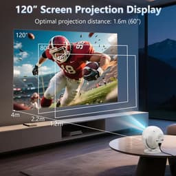 SnelShoppen - Beamer 2025 Draagbare Projector met Elektrische Focus, 4K 1080P, WiFi 6, Bluetooth 5.2, 360° Rotatie, Android 11.0, HDMI Kabel, Geschikt — thumbnail 4