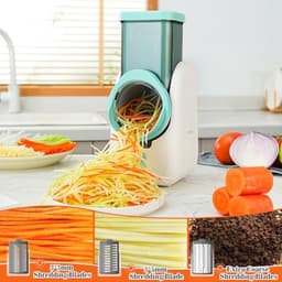 Elektrische groentesnijder - Keuken rasp - Snel koken - 6-in-1 functies - 12 x 17 x 28 cm - Wit — thumbnail 2